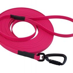 Longe BIOTHANE Twist-Lock 13 mm 10 m AVEC poignée rose passion