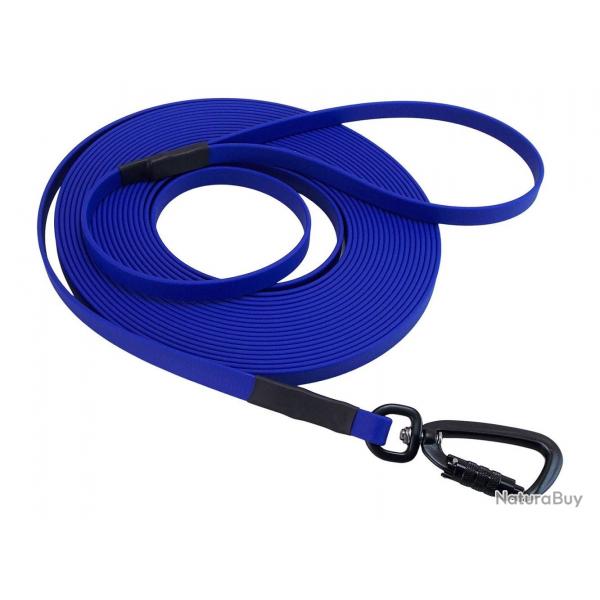 Longe BIOTHANE Twist-Lock 13 mm bleu roi 15 m AVEC poignée