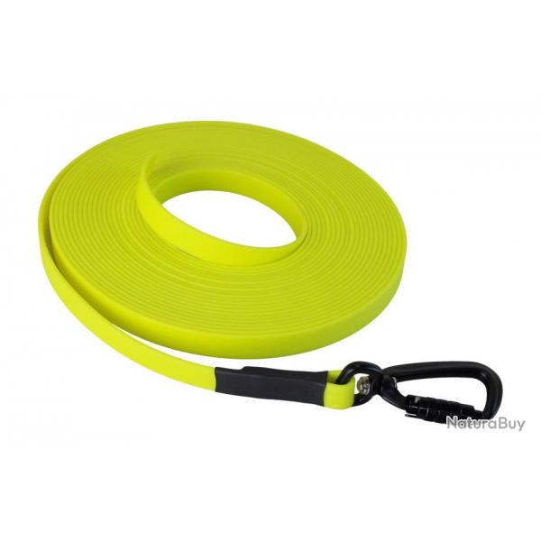 Longe BIOTHANE Twist-Lock 16 mm jaune fluo 3 m SANS poigne