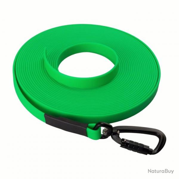 Longe BIOTHANE Twist-Lock 16 mm Vert fluo 3 m SANS poigne