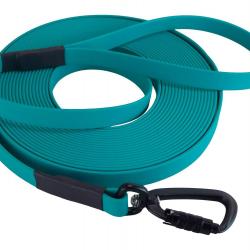 Longe BIOTHANE Twist-Lock 16 mm 5 m AVEC poignée turquoise