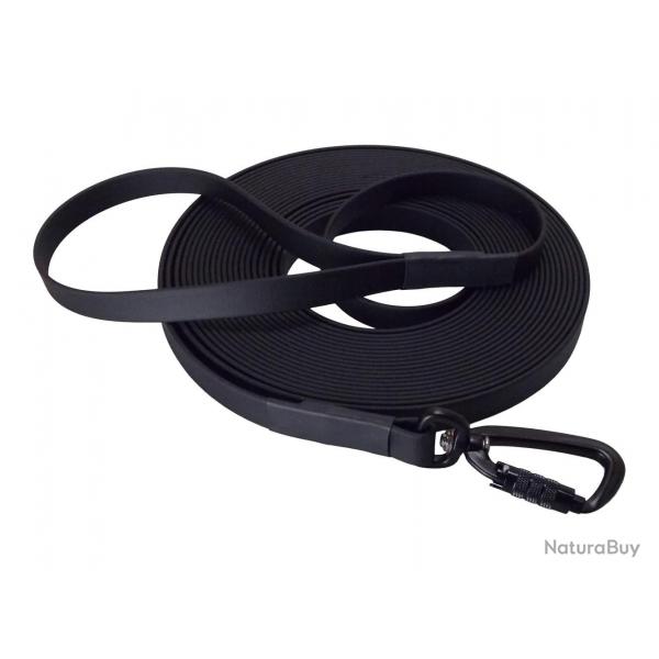 Longe BIOTHANE Twist-Lock 16 mm Noir 10 m AVEC poigne