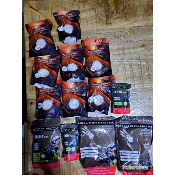 airsoft super gros lot de billes different poids