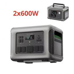 Batterie Électrique Portable 299Wh - Prises AC 2x600W (1200W) pour Camping & Maison , Van - Promo