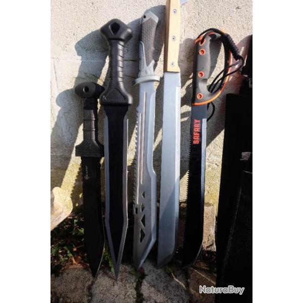 Lot de 5 Glaive Machette Lame Acier 3Cr13 Manche ABS Etui Nylon Survie Alaska LOT POUR REVENDEURS 01