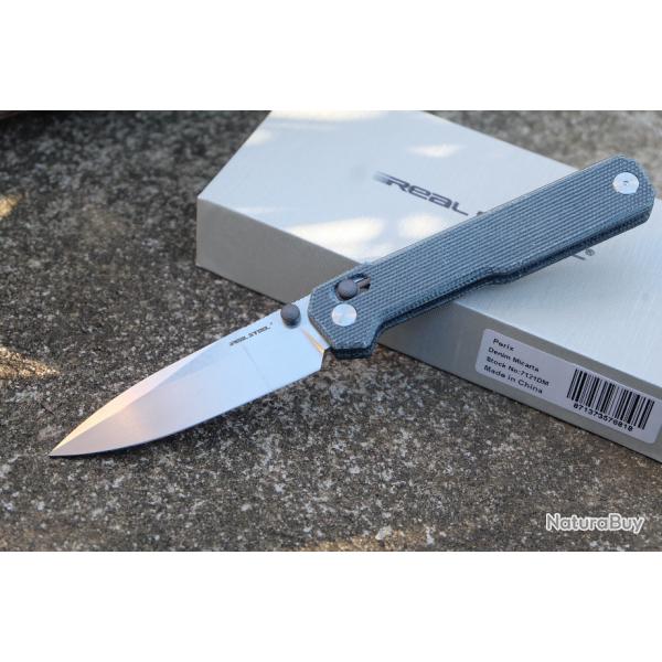 Couteau Real Steel Perix Denim Manche Micarta Lame Acier Nitro-V Crossbar Lock Clip 7121DM