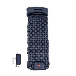 MATELAS GONFLABLE CAMPING AVEC OREILLER + POMPE INTÉGRÉS BLEU MARINE - LIVRAISON GRATUITE
