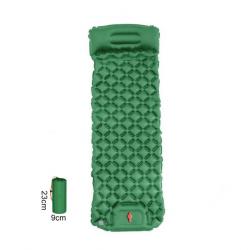 MATELAS GONFLABLE CAMPING AVEC OREILLER + POMPE INTÉGRÉS VERT - LIVRAISON GRATUITE