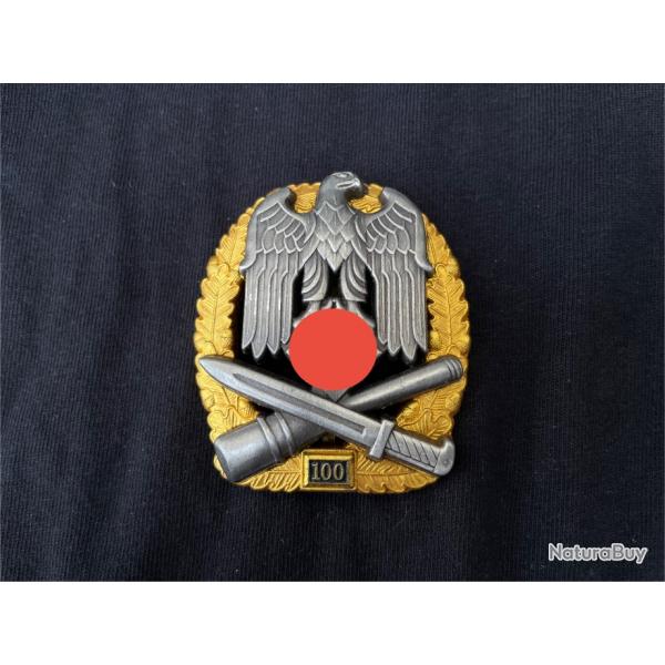 Reproduction - Insigne d'assaut gnral  100 - Allemand WW2