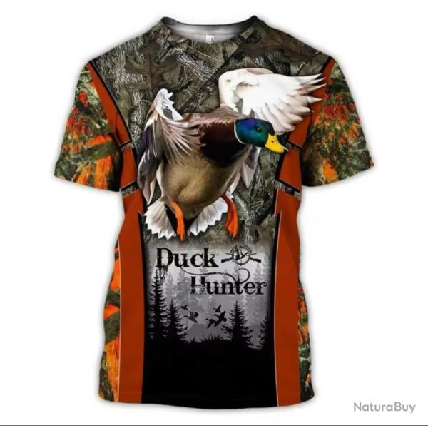 Tee-shirt motif chien de  chasse au canard  taille xxs xs s m l xl xxl 3xl 4xl 5xl 6xl. A1