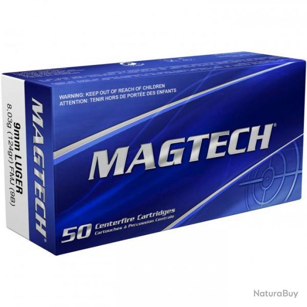 Vente groupe - Pack 500 cartouches Magtech - Cal. 9x19 FMJ 8g -124 grains