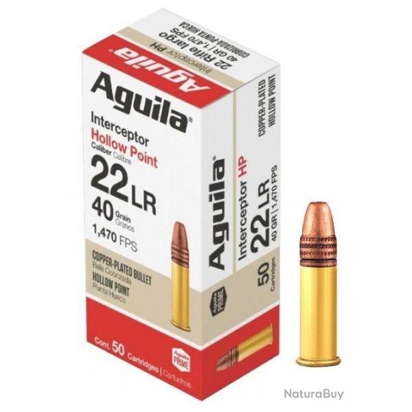 MUNITIONS AGUILA INTERCEPTOR 22 LONG RIFLE 40GR* BOITE DE 50