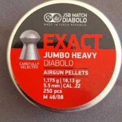 Plombs JSB EXACT JUMBO HEAVY 5.5mm 18.13gr par 250