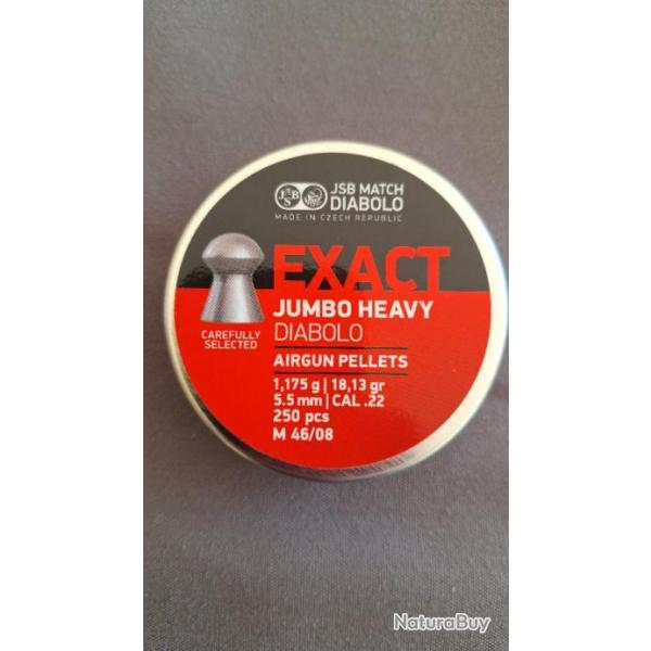 Plombs JSB EXACT JUMBO HEAVY 5.5mm 18.13gr par 250