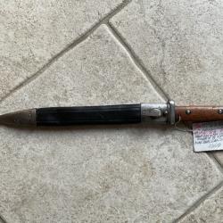 Baïonnette allemande modèle 1884-98 1er type gouttière courte, marqué au talon Alex  Coppel Solingen