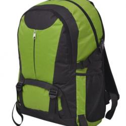 Sac à Dos Randonnée Noir Vert 40L Unisexe Hydrofuge pour Voyage Camping Forêt