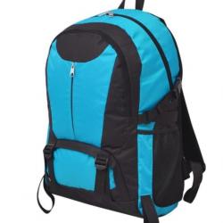 Sac à Dos Randonnée Noir Bleu 40L Unisexe Hydrofuge pour Camping Voyage Forêt Festival