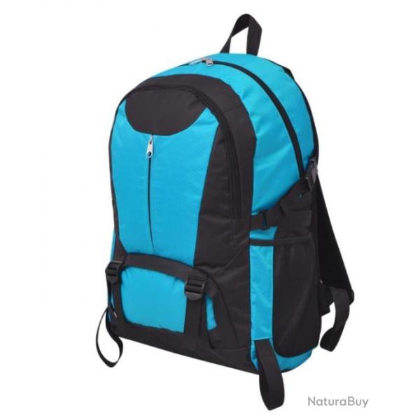 Sac  Dos Randonne Noir Bleu 40L Unisexe Hydrofuge pour Camping Voyage Fort Festival