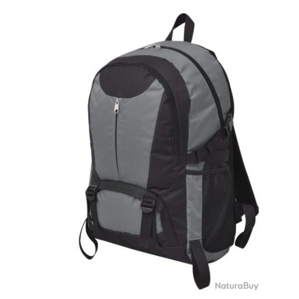 Sac  Dos Randonne Noir Gris 40L Unisexe Hydrofuge Camping Voyage Festival