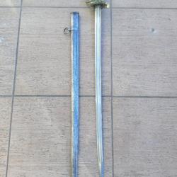 SABRE DOFFICIER SUP D INFANTERIE  AVEC  SON FOURREAU  ACIER  1845 . PROPRE  .