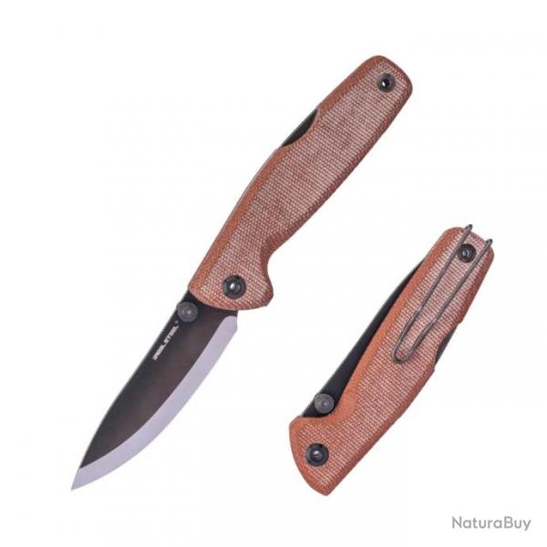 Couteau Real Steel RSK Yak Natural Lame Nessmuk Acier 14C28N Manche Micarta Lockback Clip RS7871NM