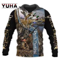 Sweat Floquer 3D  - chasse canard  motif aux choix sur demande Livraison Gratuite. A5