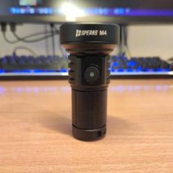 SPERAS M4 , flaslight lanceur ultra compact , 1320 lumens , 652 mètres portée , Accu 18350 inclus .