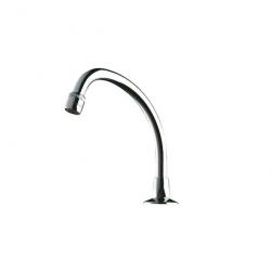 Bec de lavabo Delabie col de cygne orientable laiton chromé débit 3l/min