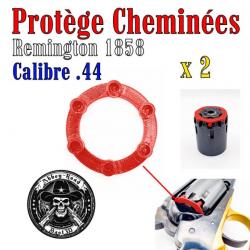 Protège cheminées rouge Remington 1858 calibre 44 pour tir à sec  - 2 exemplaires - Bast3d