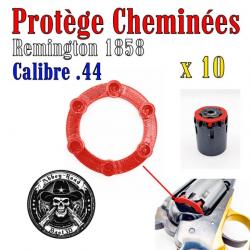 Protège cheminées rouge Remington 1858 calibre 44 pour tir à sec - 10 exemplaires - Bast3d