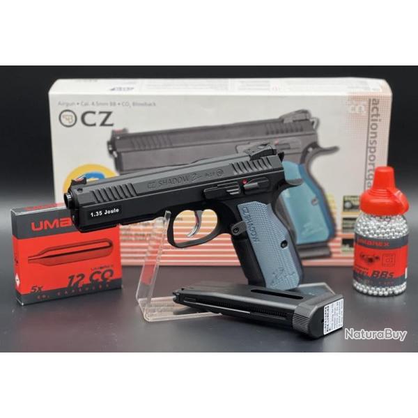 Pack prt  tirer CZ Shadow2 Calibre 4,5mm Billes acier (Bbs) (avec Billes + Capsule CO2)