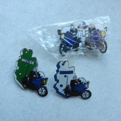 lot de trois  pin's motard Gendarmerie Bar le Duc  Meuse