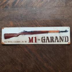 PLAQUE MÉTAL VINTAGE "M-1 GARAND"