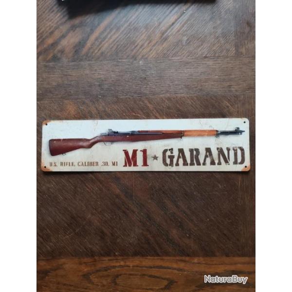 PLAQUE MTAL VINTAGE "M-1 GARAND"