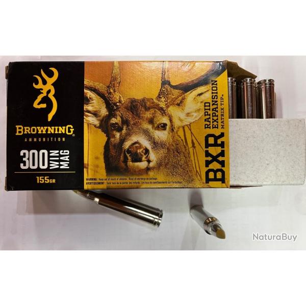 munition browning BXR CALIBRE 300 WIN 155GR BOITE DE 20