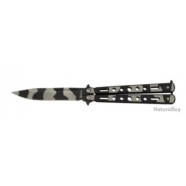 COUTEAU PAPILLON MOTIF CAMO URBAIN LAME 10.3CM