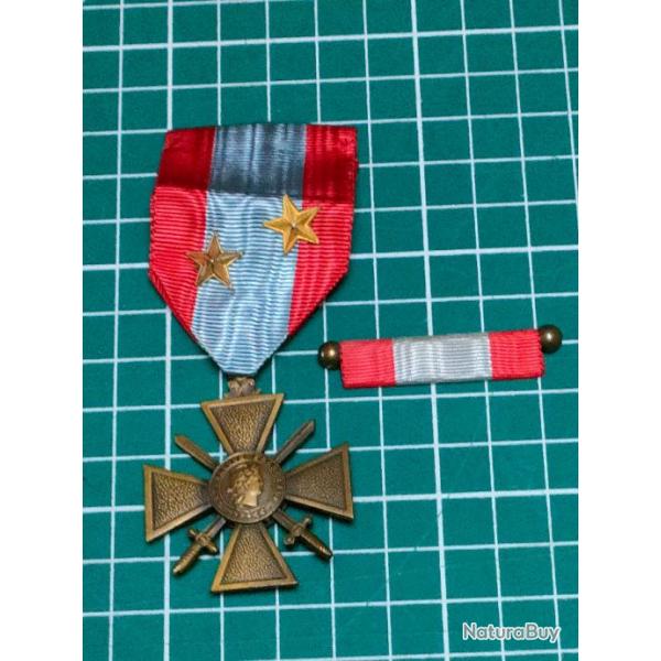 MEDAILLE CROIX DE GUERRE TOE AVEC RAPPEL, 2 CITATIONS, THEATRE OPERATIONS EXTERIEURES