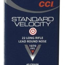 CARTOUCHES CCI STANDARD VELOCITY 22LR LRN 40GR X50