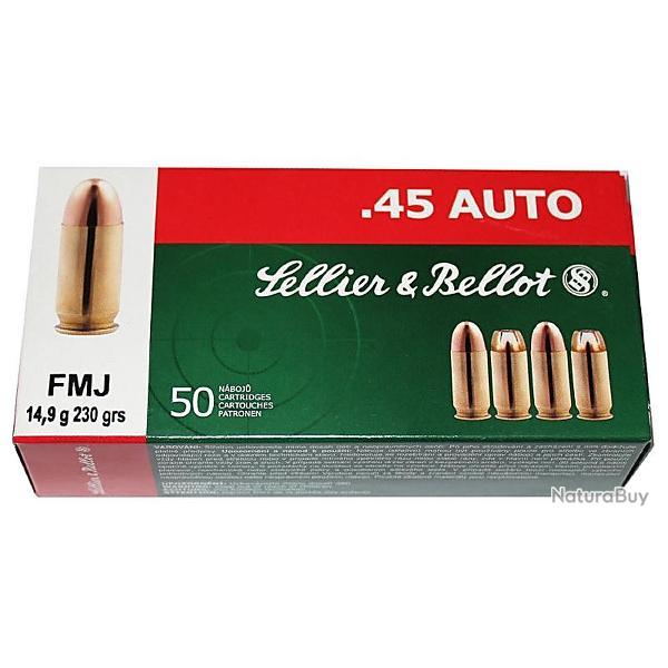 Sellier & Bellot .45 Auto ACP FMJ 230 grs (x50)