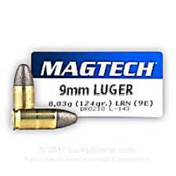 Magtech 9 mm LRN 124 grs (x50)