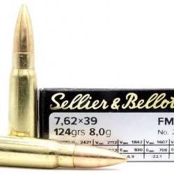 Sellier & Bellot 7,62x39 FMJ 124 grs (x50)