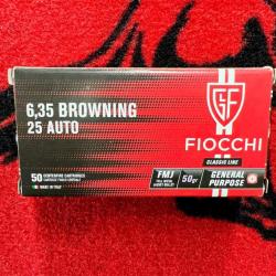 Fiocchi 6,35 browning FMJ 50 gr