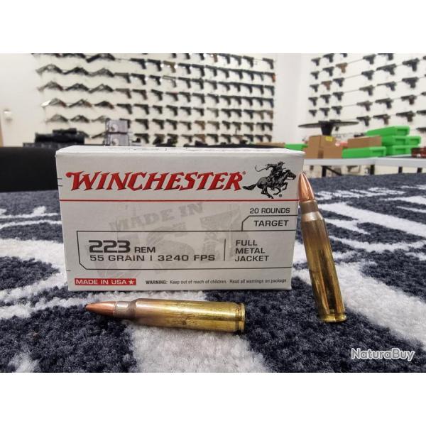 Winchester 223 rem 55gr fmj (x20)