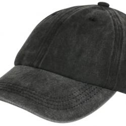 Casquette Baseball Noire en Coton Delave Retro Fliep Taille unique Noir