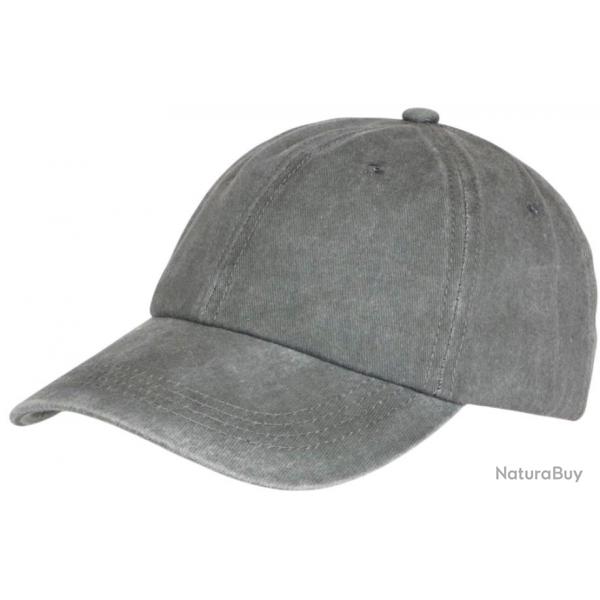 Casquette Baseball Grise en Coton Delave Retro Fliep Taille unique Gris