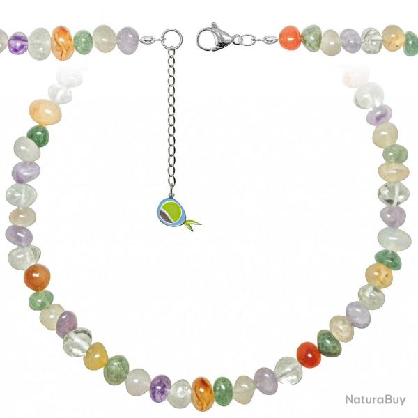 Collier en pierres naturelles mixtes - Perles roules 8  12 mm - 38 cm