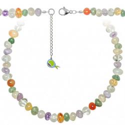 Collier en pierres naturelles mixtes - Perles roulées 8 à 12 mm - 50 cm