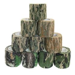 Lot de 10 rouleaux de bandage de camouflage auto-adhésif, ruban élastique non tissé