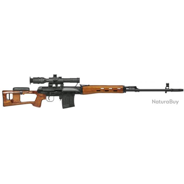 CARABINE SEMI-AUTO S.D.M SVD DRAGUNOV SOVIET 7.62x54R + LUNETTE PSOP 4x26