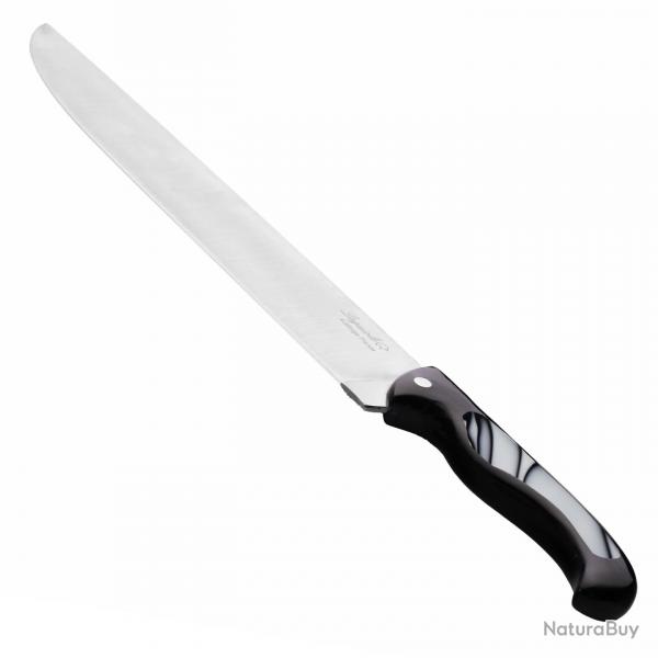 Couteau de chef Laguiole oiseau 25 cm avec manche en acrylique noir Blanc marbr